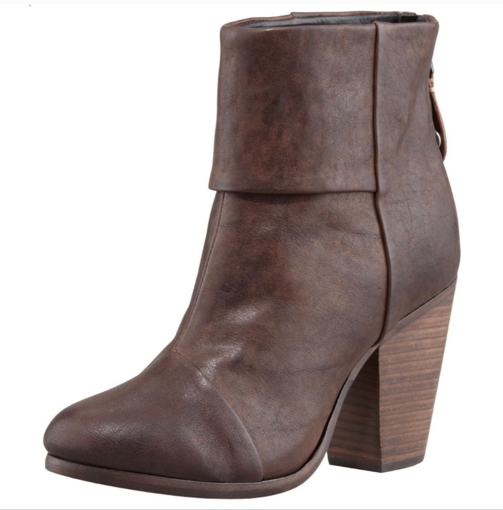 RAG & BONE 39 Brown Leather Newbury Booties as seen on Taylor Swift